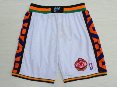 NBA 1995 All Star Game Western Conference White Hardwood Classic Basketball Shorts