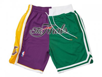 2008 NBA Finals Lakers x Celtics Just Don The Finals Purple/Green Basketball Shorts
