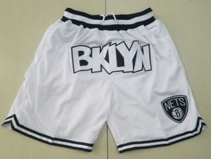 Brooklyn Nets Just Don Bklyn White Basketball Shorts