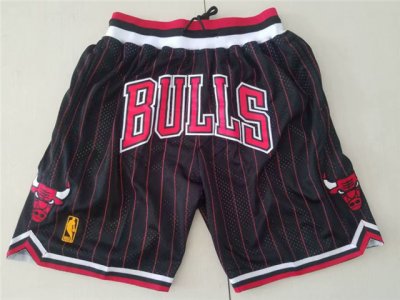 Chicago Bulls Just Don Bulls Black Pinstripe Basketball Shorts