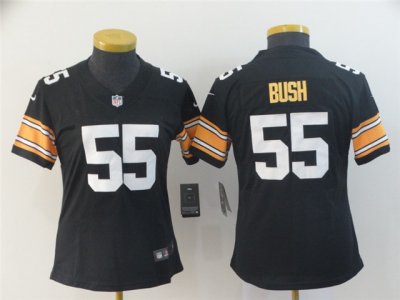 Women's Pittsburgh Steelers #55 Devin Bush Alternate Black Vapor Limited Jersey