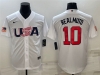 USA #10 J.T. Realmuto White 2023 World Baseball Classic Jersey