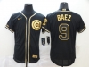 Chicago Cubs #9 Javier Baez Black Golden Flex Base Jersey