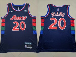 Philadelphia 76ers #20 Georges Niang Navy 2021-22 City Edition Swingman Jersey