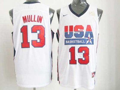 1992 Olympic Team USA #13 Chris Mullin White Jersey