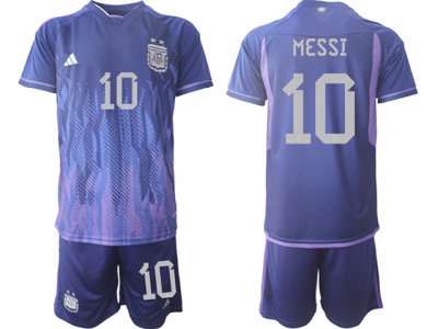 National Argentina #10 Messi Away Purple 2022/23 Soccer Jersey
