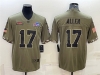 Buffalo Bills #17 Josh Allen 2022 Olive Salute To Service Limited Jersey