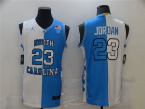 North Carolina Tar Heels #23 Michael Jordan Split Light Blue/White College Basketball Jersey