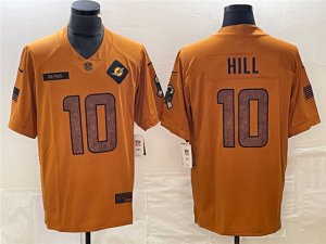 Miami Dolphins #10 Tyreek Hill 2023 Brown Salute To Service Limited Jersey