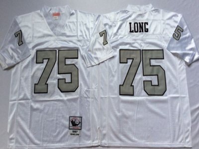 Los Angeles Raiders #75 Howie Long Throwback White/Silver Jersey