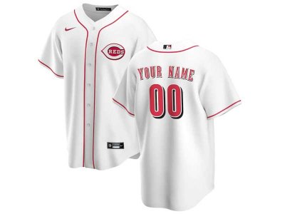 Cincinnati Reds #00 Home White Cool Base Custom Jersey