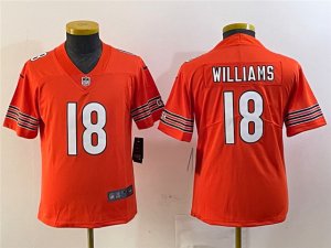 Youth Chicago Bears #18 Caleb Williams Orange Vapor Limited Jersey