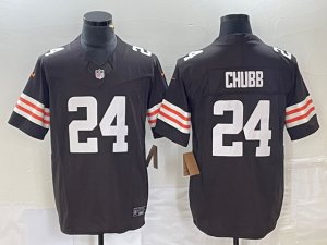 Cleveland Browns #24 Nick Chubb Brown Vapor F.U.S.E. Limited Jersey