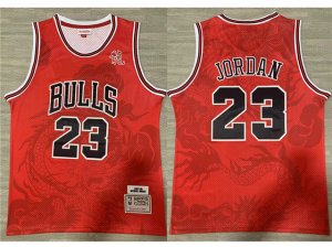 Chicago Bulls #23 Michael Jordan Year of the Dragon Red Hardwood Classics Jersey