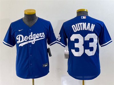 Youth Los Angeles Dodgers #33 James Outman Royal Blue Cool Base Jersey