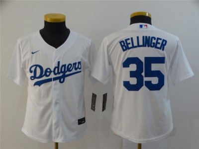 Youth Los Angeles Dodgers #35 Cody Bellinger White 2020 Cool Base Jersey