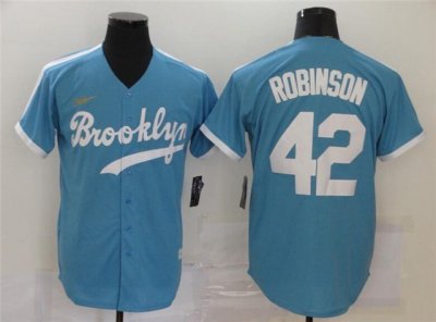 Los Angeles Dodgers #42 Jackie Robinson Light Blue 2020 Cooperstown Collection Cool Base Jersey