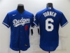 Los Angeles Dodgers #6 Trea Turner Royal Blue Flex Base Jersey