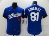 Los Angeles Dodgers #81 Victor Gonzalez Royal Blue 2021 City Connect Flex Base Jersey