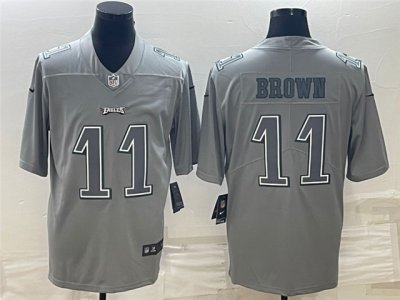 Philadelphia Eagles #11 A.J. Brown Gray Atmosphere Fashion Limited Jersey