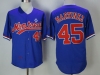Montreal Expos #45 Pedro Martinez Blue Cooperstown Collection Batting Practice Jersey