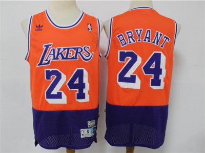 Los Angeles Lakers #24 Kobe Bryant Orange Purple Split Hardwood Classic Jersey