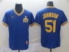 Seattle Mariners #51 Randy Johnson Cooperstown Throwback Blue Jersey