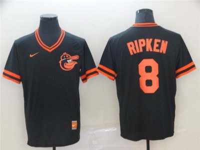 Baltimore Orioles #8 Cal Ripken Jr Black Cooperstown Collection Jersey
