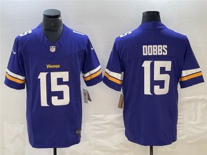 Minnesota Vikings #15 Joshua Dobbs Purple Vapor F.U.S.E. Limited Jersey