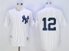 New York Yankees #12 Wade Boggs 1996 Throwback White Pinstripe Jersey