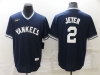 New York Yankees #2 Derek Jeter Navy Cooperstown Collection Cool Base Jersey