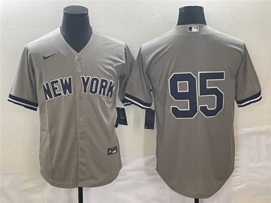 New York Yankees #95 Oswaldo Cabrera Gray Without Name Cool Base Jersey