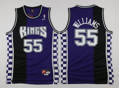 Sacramento Kings #55 Jason Williams Throwback Black/Purple Jersey