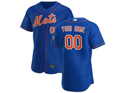 New York Mets #00 Blue Alternate Flex Base Custom Jersey