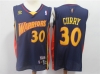 Golden State Warriors #30 Stephen Curry Throwback Navy Hardwood Classic Jersey