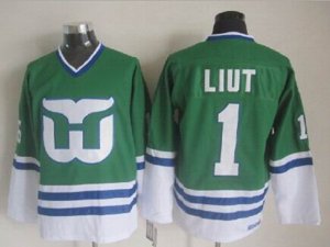 Hartford Whalers #1 Mike Liut 1989 Vintage CCM Green Jersey