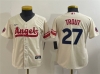 Youth Los Angeles Angels #27 Mike Trout Cream 2022 City Connect Cool Base Jersey