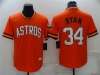 Houston Astros #34 Nolan Ryan Orange Cooperstown Collection Cool Base Jersey