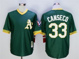 Oakland Athletics #33 Jose Canseco Throwback Green Jersey