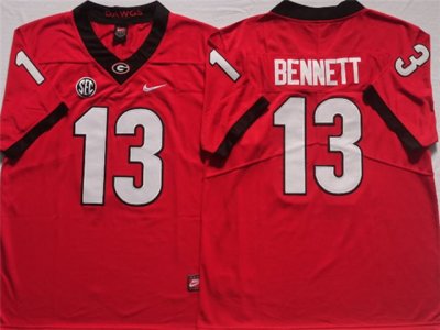 NCAA Georgia Bulldogs #13 Stetson Bennett Red College Football Jersey
