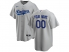 Los Angeles Dodgers #00 Gray Cool Base Custom Jersey