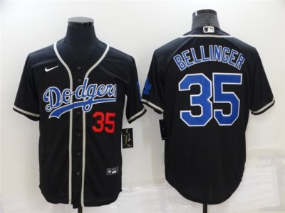 Los Angeles Dodgers #35 Cody Bellinger Black Fashion Cool Base Jersey