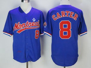 Montreal Expos #8 Gary Carter Blue Cooperstown Collection Batting Practice Jersey