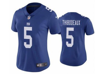 Womens New York Giants #5 Kayvon Thibodeaux Blue Vapor Limited Jersey