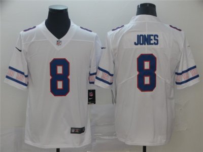 New York Giants #8 Daniel Jones White Team Logos Fashion Limited Jersey