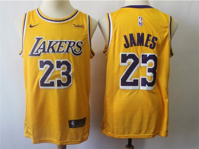 Los Angeles Lakers #23 Lebron James Gold Swingman Jersey