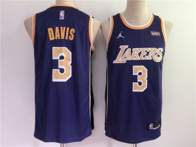 Los Angeles Lakers #3 Anthony Davis 2020-21 Purple Statement Swingman Jersey