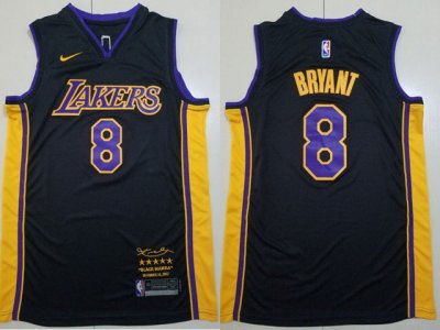 Los Angeles Lakers #8 Kobe Bryant Black Black Mamba Swingman Jersey