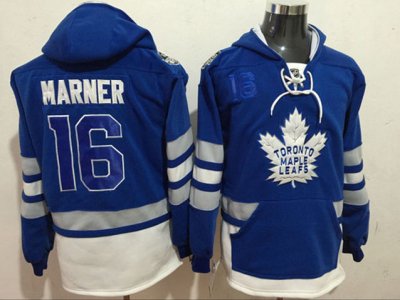 Toronto Maple Leafs #16 Mitch Marner Blue One Front Pocket Hoodie Jersey