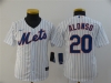 Youth New York Mets #20 Pete Alonso White Cool Base Jersey
